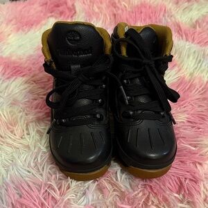 Timberland Kids Black and Tan Boots